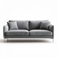 Canapé gris en tissu avec coussins amovibles dimensions 190 x 85 x 85cm