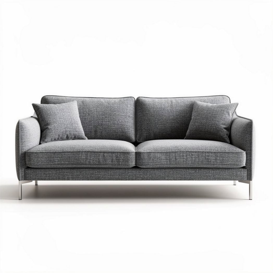 Canapé gris en tissu avec coussins amovibles dimensions 190 x 85 x 85cm