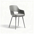 Chaise en plastique gris avec coussin en tissu gris 50 x 50 x 80cm