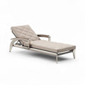Chaise longue en aluminium avec rembourrage beige 200 x 75 x 40cm