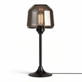Lampe de table en métal noir avec abat-jour en verre fumé dimensions 25 x 25 x 40cm