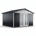 Abri de jardin en métal noir 200 x 150 x 180 cm pour rangement extérieur