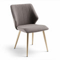 Chaise en tissu gris avec pieds dorés dimensions 45 x 55 x 85cm