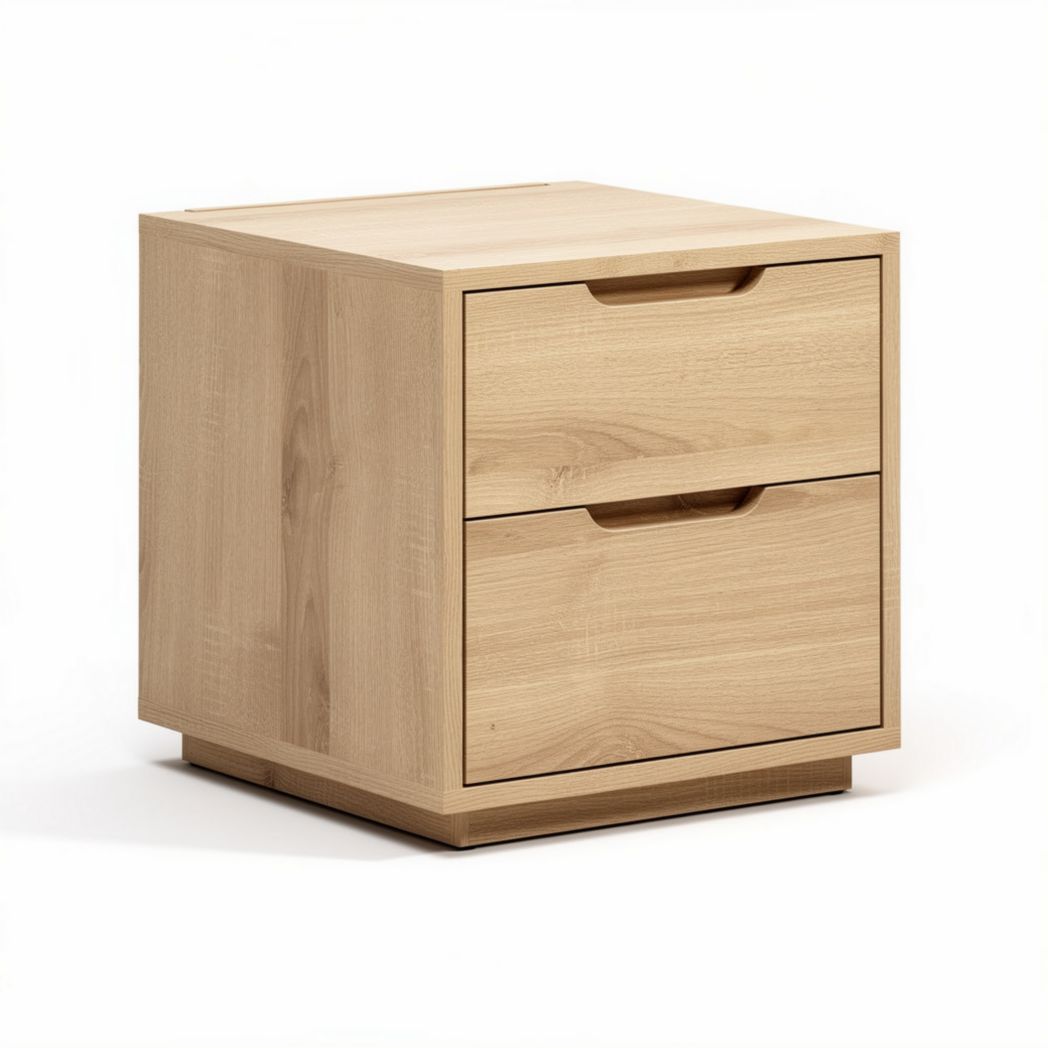Table de chevet en bois avec deux tiroirs dimensions 40 x 40 x 50cm